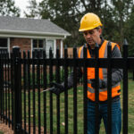 metal picket fence