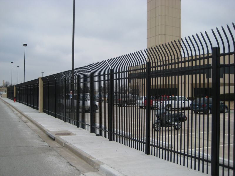 metal picket fence