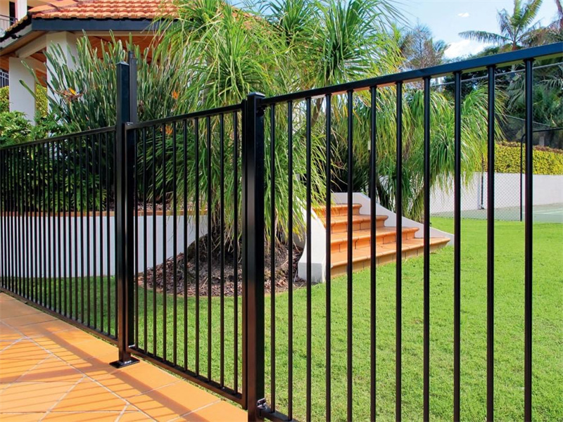 metal picket fence