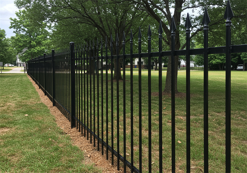 steel picket fence