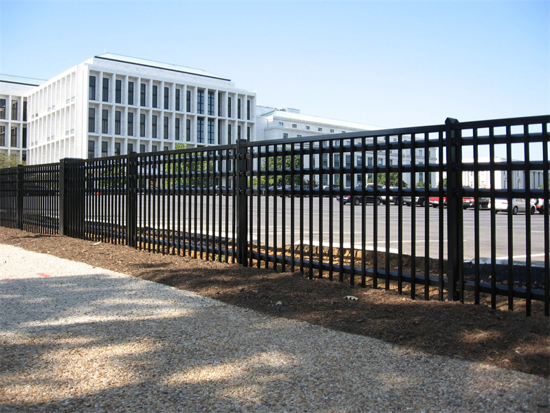 black rod iron fence