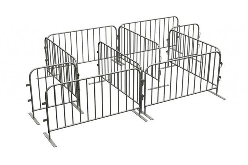 Modular galvanized crowd control barriers from DB Fencing, a leading wire mesh manufacturer established in 2009, designed for temporary site security and event crowd control with hot-dipped galvanized finishes (>42 microns) for durability in harsh environments.