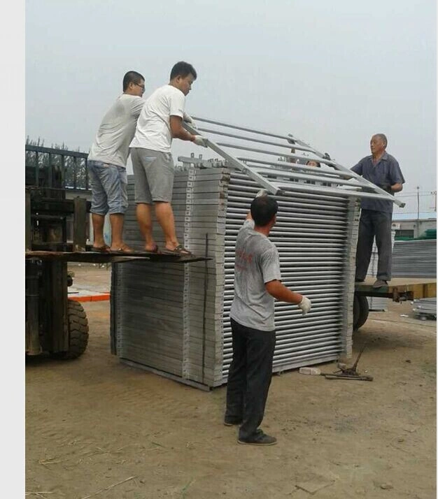 DB Fencing factory workers loading a shipment of galvanized Cattle Panels onto a truck for an international client. These livestock fencing products are manufactured for durability and easy transport.