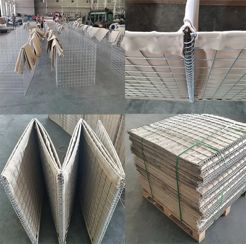 Anping Deban Metal Wire Mesh Products Co., Ltd demonstrates advanced production capabilities for Hesco Barriers, highlighting the durable galvanized spring assembly and standardized wire mesh panel construction.