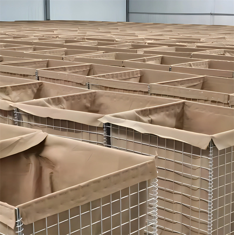 DB Fencing manufactured Hesco Barriers featuring galvanized steel wire mesh and durable geotextile liners, compliant with Australian Standards. This high-capacity temporary fencing solution is designed for robust crowd control and site security applications.