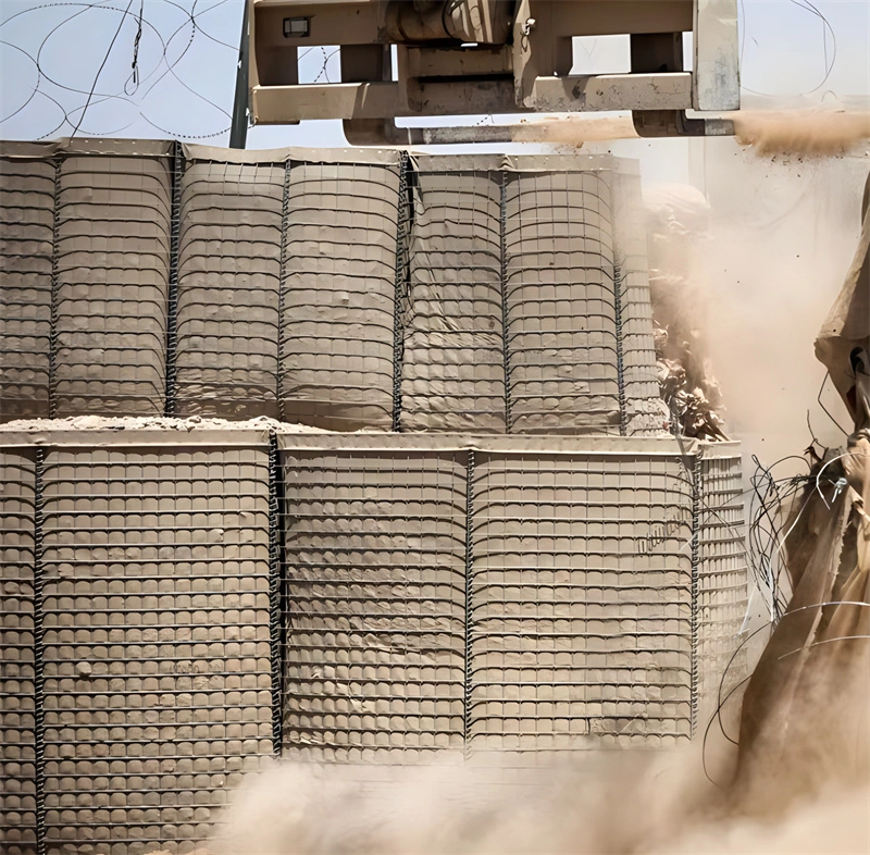DB Fencing manufacturing robust Hesco barriers for secure construction perimeter management. These galvanized wire mesh containers are designed to withstand harsh environments for global export.