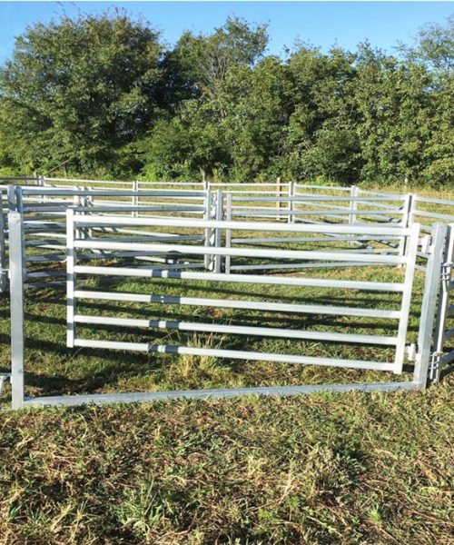 uma imagem de painéis de ovelhas instalados com portão de ovelhas